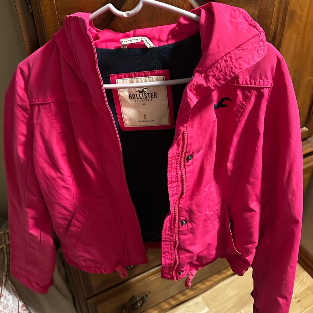 Pink hollister jacket